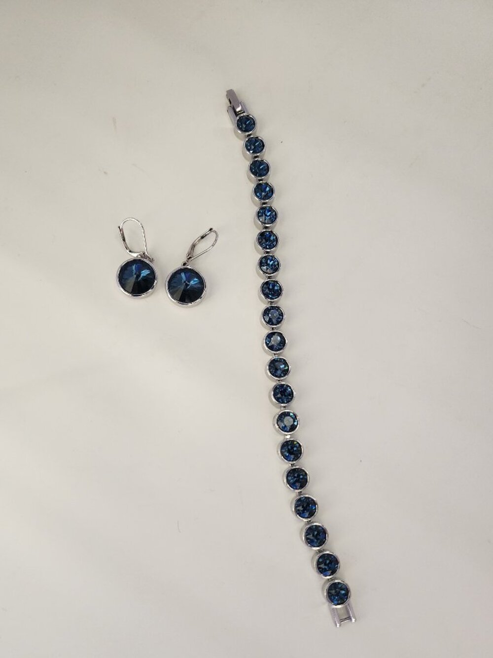 Touchstone Crystal Montana Blue Ice Bracelet and Lulu Earrings